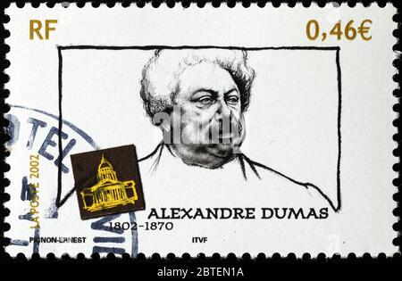 Alexandre Dumas on french postage stamp Stock Photo