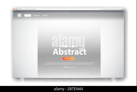 illustration of  Creative web interface design. Abstract black and white dotted halftone background. Dot radial  gradient pattern.Circles light on Hor Stock Vector