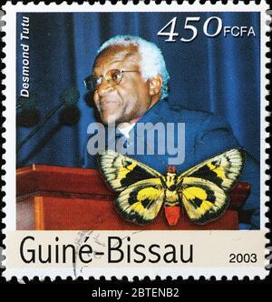 Archbishop Desmond Tutu on african postage stamp Stock Photo