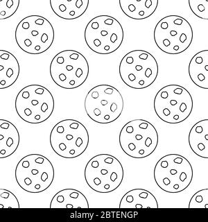 Seamless pattern made from doodle full moon. Isolated on white background. Vector stock illustration. Stock Vector