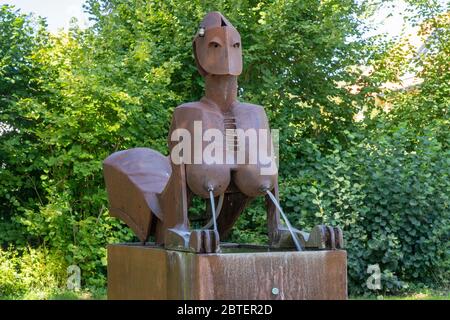 Kunst in Burghausen - Brunnen Stock Photo