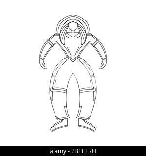 Cute hand drawn doodle woman astronaut. Isolated on white background. Vector stock illustration. Stock Vector
