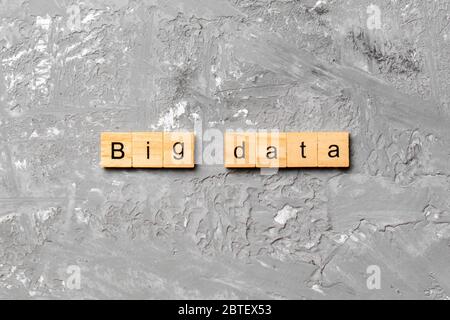 big data word written on wood block. big data text on table, concept. Stock Photo