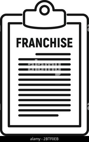 Franchise description icon. Outline franchise description vector icon for web design isolated on white background Stock Vector
