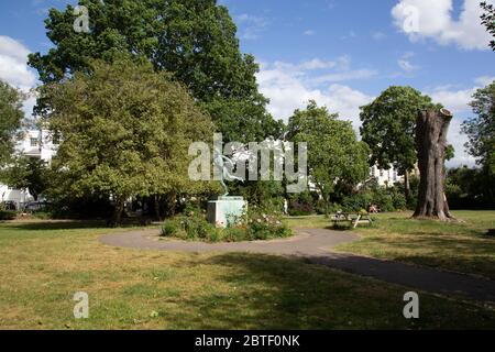 Greek Runner sculpture St Peter’s Square, Hammersmith London England UK Stock Photo