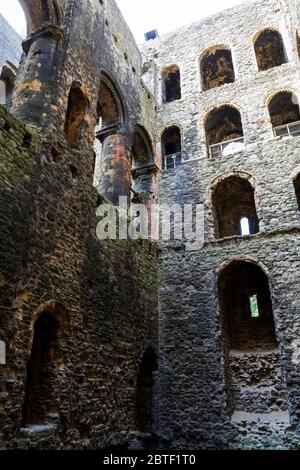 England, Kent, Medway, Rochester, Rochester Castle, Interior View Stock Photo