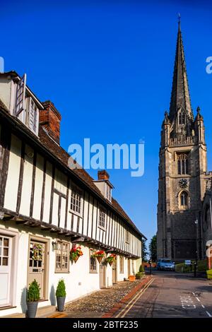 England, Essex, Saffron Walden, Colourful Medieval Timber Framed Houses ...