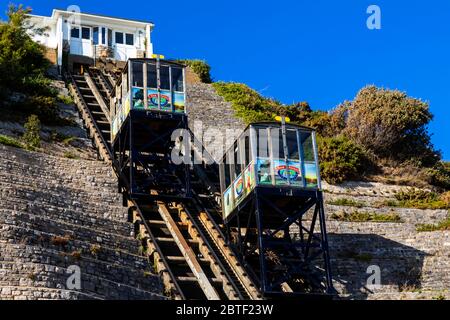 England, Dorset, Bournmouth, Bournmouth Beach, The West Cliff Lift Stock Photo
