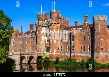 England, East Sussex, Hailsham, Herstmonceux, Herstmonceux Castle Stock Photo