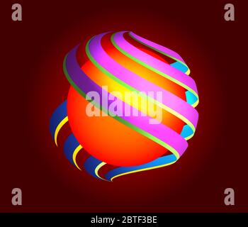 Bright abstract sphere logo ball concept Stock Vector