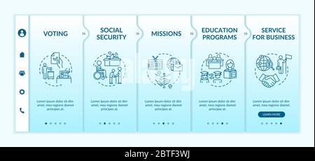 Social program onboarding vector template Stock Vector