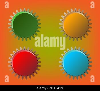 Create kind realistic Bottle Caps design Stock Vector