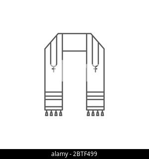 Hebrew Tallit vector icon symbol isolated on white background Stock Vector