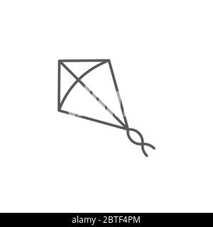 Kite vector icon symbol isolated on white background Stock Vector