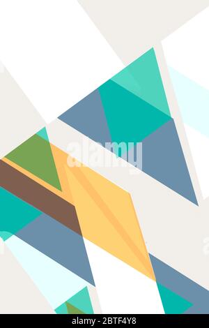 Flat geometric covers design. Colorful modernism. Simple shapes composition forming triangles and diagonals, Concept backgrounds for ads or prints, co Stock Photo
