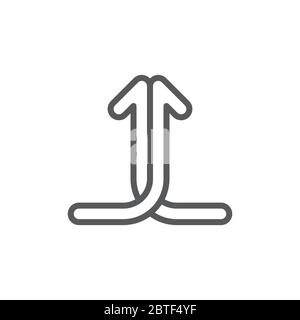 Merged arrow vector icon symbol isolated on white background Stock Vector