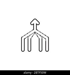 Merged arrow vector icon symbol isolated on white background Stock Vector