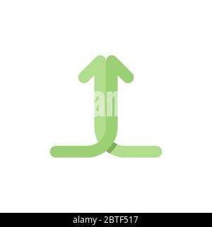 Merged arrow vector icon symbol isolated on white background Stock Vector