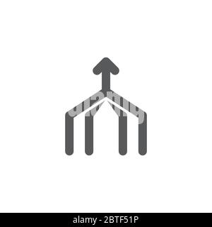 Merged arrow vector icon symbol isolated on white background Stock Vector