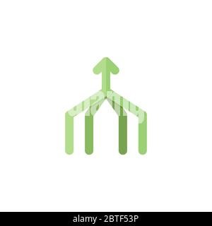 Merged arrow vector icon symbol isolated on white background Stock Vector