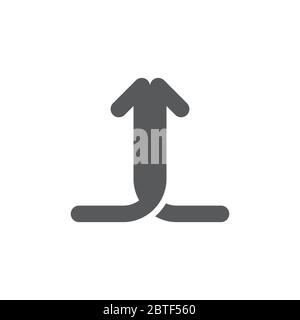 Merged arrow vector icon symbol isolated on white background Stock Vector