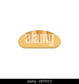 Loaf bread vector icon symbol food isolated on white background Stock Vector