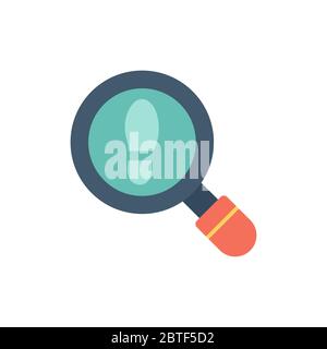 Looking for clues vector icon symbol finding isolated on white background Stock Vector