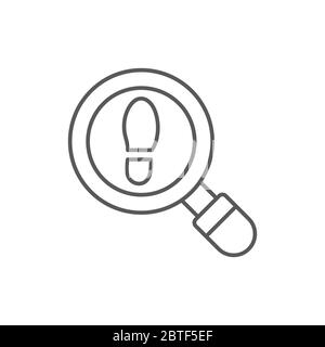Looking for clues vector icon symbol finding isolated on white background Stock Vector