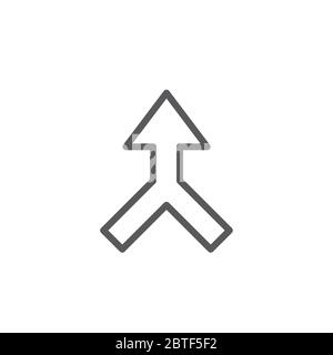 Merged arrow vector icon symbol isolated on white background Stock Vector