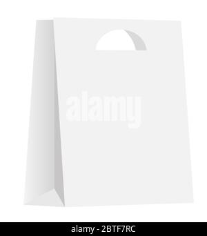 white paper bag isolated on white background Stock Photo