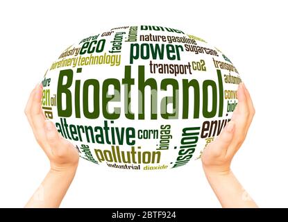 Bioethanol word hand sphere cloud concept on white background. Stock Photo
