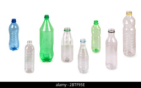 Plastic bottles isolated on white background Stock Photo