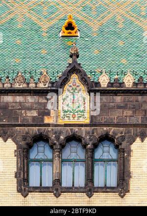 Facade of Museum of Applied arts in Budapest, Hungary Stock Photo