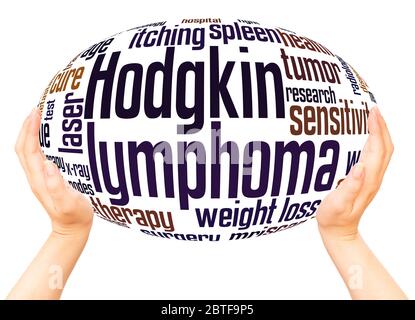 Hodgkin lymphoma word hand sphere cloud concept on white background. Stock Photo