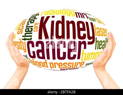 Kidney cancer word hand sphere cloud concept on white background Stock Photo