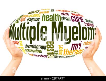 Multiple myeloma word hand sphere cloud concept on white background. Stock Photo