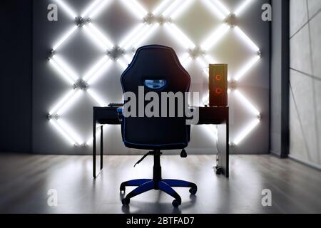 Professional gamer room with ultra powerful personal computer Stock Photo