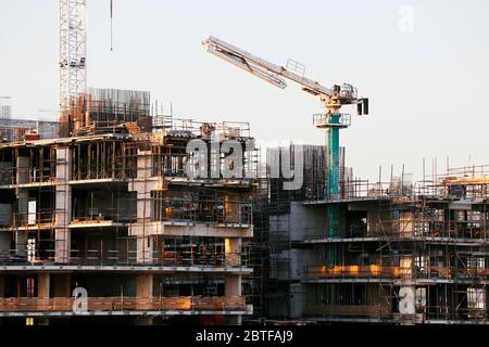 building construction works going on in site Stock Photo