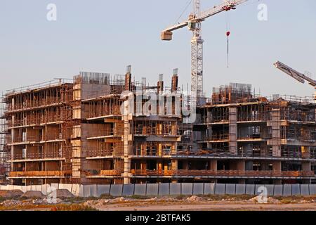 building construction works going on in site Stock Photo
