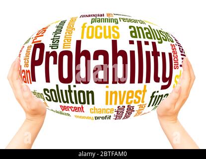 Probability in word hand sphere cloud concept on white background. Stock Photo