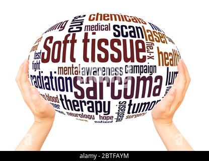 Soft tissue sarcoma word hand sphere cloud concept on white background. Stock Photo