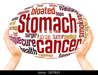 Stomach cancer word hand sphere cloud concept on white background. Stock Photo