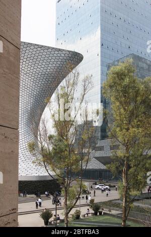 Famous Soumaya Museum in Mexico City, view from Jumex museum Stock Photo