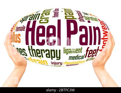Heel Pain word word hand sphere cloud concept on white background. Stock Photo