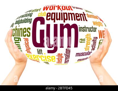 Gym word hand sphere cloud concept  on white background. Stock Photo