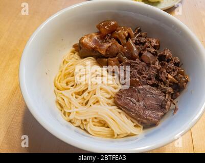 Close up of Chinese style braised beef noodle at Las Vegas, Nevada Stock Photo