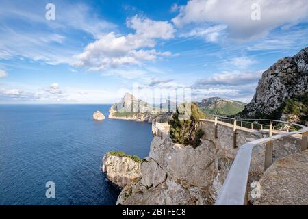 Colomer viewpoint, Mirador de sa Creueta, Formentor, Mallorca, Balearic Islands, Spain. Stock Photo