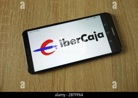 Ibercaja Banco logo displayed on smartphone Stock Photo