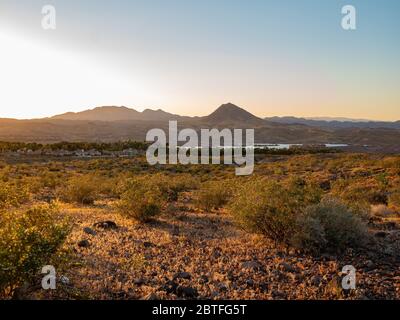 Rural landscape of the Lake Mead area at Nevada Stock Photo