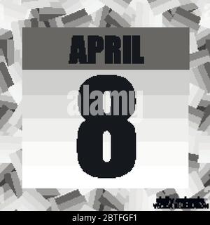 Icon calendar day - 8 April. 8th days of the month, vector illustration ...
